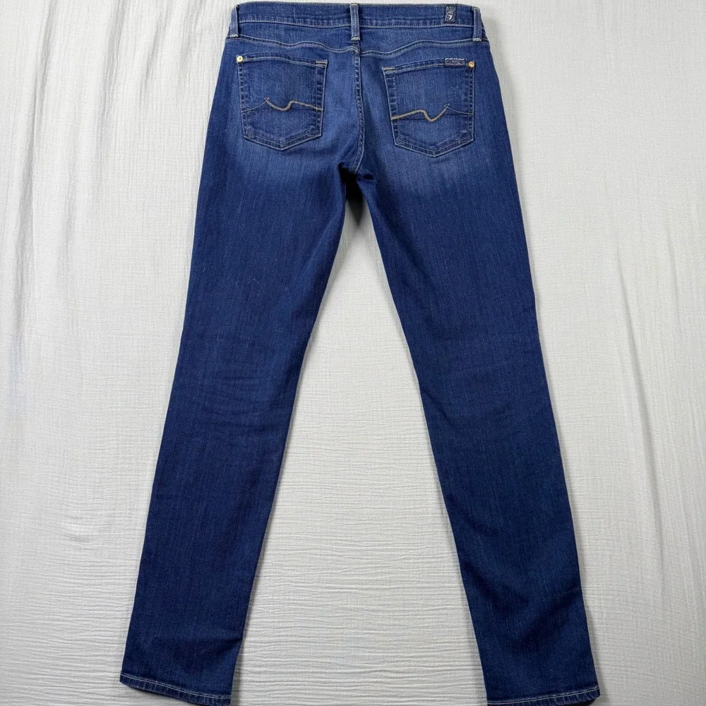 7 For All Mankind Roxanne Slim Illusion‎ Jeans 29 Mid Rise Dark Wash Size 30x31